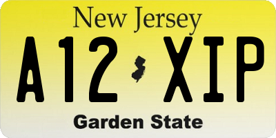 NJ license plate A12XIP