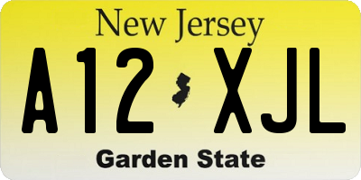 NJ license plate A12XJL