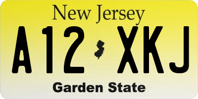 NJ license plate A12XKJ