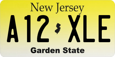 NJ license plate A12XLE