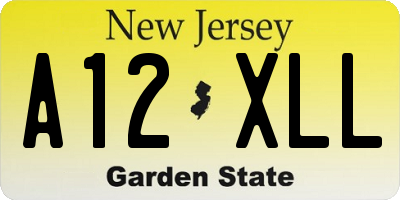 NJ license plate A12XLL