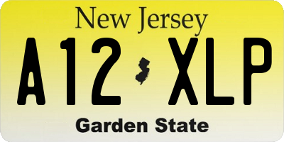 NJ license plate A12XLP