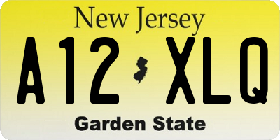 NJ license plate A12XLQ
