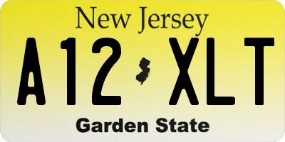 NJ license plate A12XLT