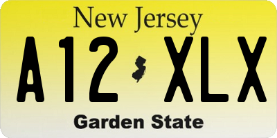 NJ license plate A12XLX