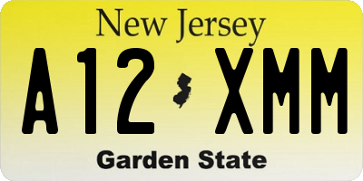 NJ license plate A12XMM