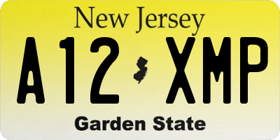 NJ license plate A12XMP