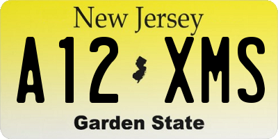 NJ license plate A12XMS