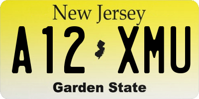 NJ license plate A12XMU