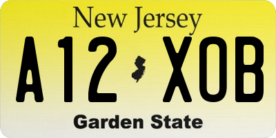 NJ license plate A12XOB