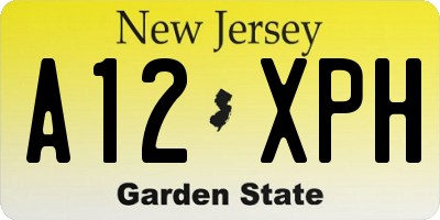 NJ license plate A12XPH