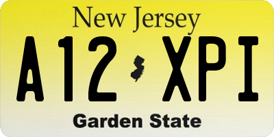 NJ license plate A12XPI