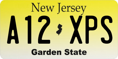 NJ license plate A12XPS