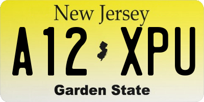 NJ license plate A12XPU