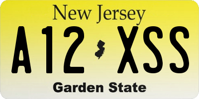 NJ license plate A12XSS
