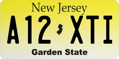NJ license plate A12XTI