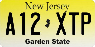 NJ license plate A12XTP