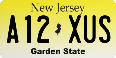 NJ license plate A12XUS