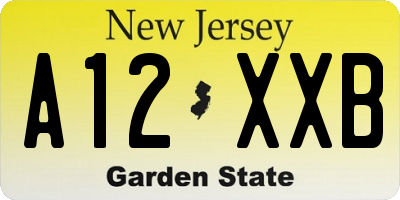 NJ license plate A12XXB
