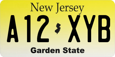 NJ license plate A12XYB