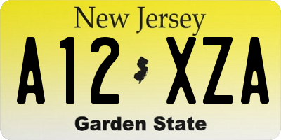NJ license plate A12XZA