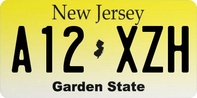 NJ license plate A12XZH