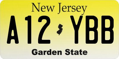 NJ license plate A12YBB