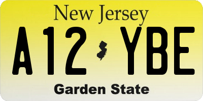NJ license plate A12YBE