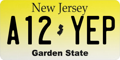 NJ license plate A12YEP