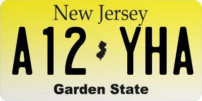 NJ license plate A12YHA