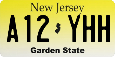 NJ license plate A12YHH