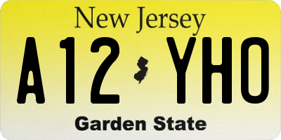 NJ license plate A12YHO