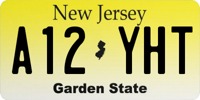 NJ license plate A12YHT