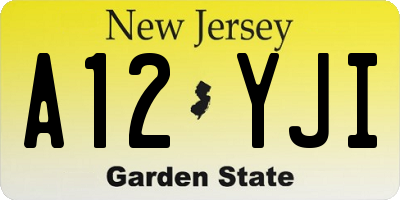NJ license plate A12YJI