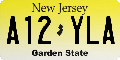 NJ license plate A12YLA