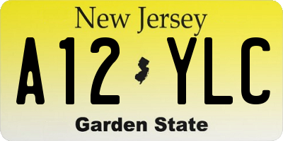 NJ license plate A12YLC