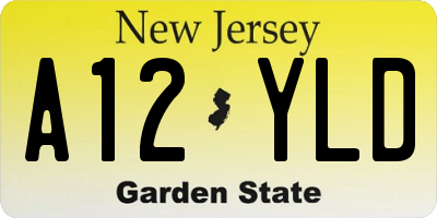 NJ license plate A12YLD