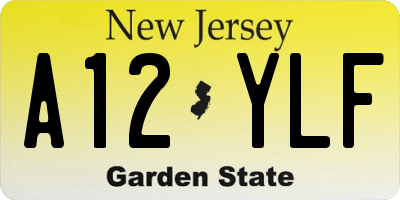 NJ license plate A12YLF