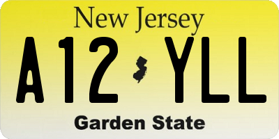 NJ license plate A12YLL