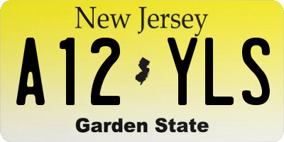 NJ license plate A12YLS