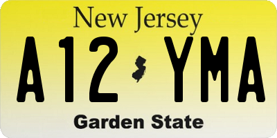 NJ license plate A12YMA