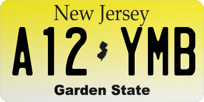 NJ license plate A12YMB