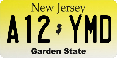 NJ license plate A12YMD
