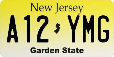 NJ license plate A12YMG