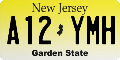 NJ license plate A12YMH