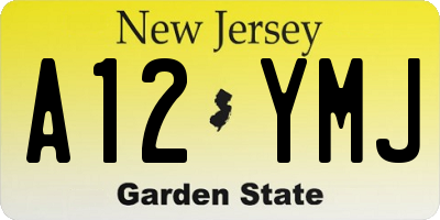 NJ license plate A12YMJ