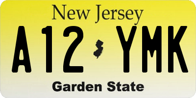 NJ license plate A12YMK
