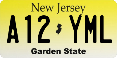 NJ license plate A12YML