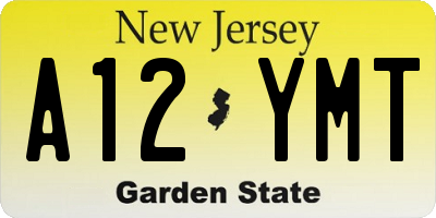 NJ license plate A12YMT