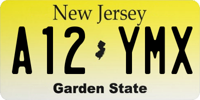 NJ license plate A12YMX